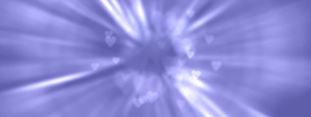 Wall Mural - abstract purple, violet background banner with hearts - very peri color of the year 2022