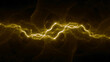Golden fractal lightning background, electrical abstract