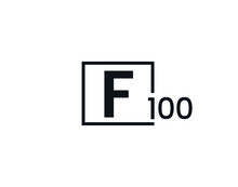 F100, 100F Initial Letter Logo