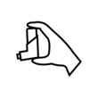 Inhaler line icon, vector logo isolated on white background