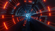 3D leuchtender U-Bahn Tunnel