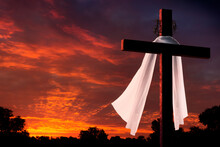 This Dramatic Sunrise Lighting And Easter Cross Makes A Great Easter Photo Illustration Of Jesus Dying On The Cross And Rising Again.