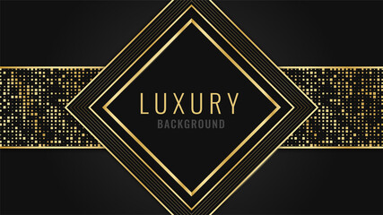Luxury gold background template with geometric shapes