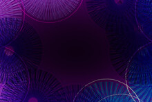 Dark Blue Purple Wheel Pattern Abstract Heart Shapes Lines Swirl Mod Style Circle Shape Art Background