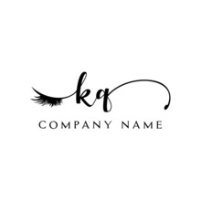 Initial KQ Logo Handwriting Beauty Salon Fashion Modern Luxury Letter