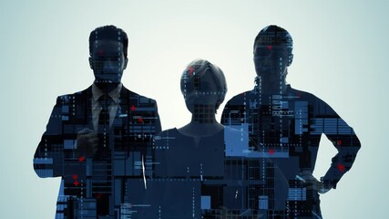 Poster - Business and technology concept. Digital transformation.