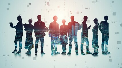Poster - Business and technology concept. Digital transformation.