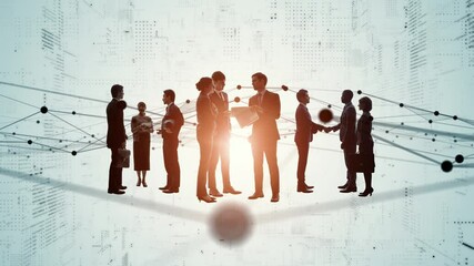 Poster - Business network concept. Human Resources. Group of businesspeople.