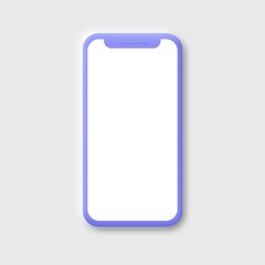 Poster - Minimalist modern clay mockup smartphones for presentation, application display, information graphics. Blank phone vector illustration.
