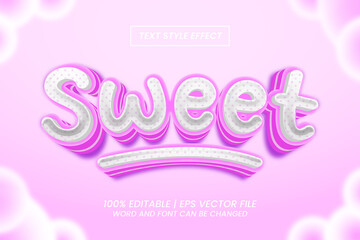 Wall Mural - Sweet editable text effect cartoon 3d style