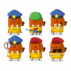 Wall Mural - A dedicated Police officer of orange pencil sharpener table mascot design style