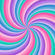 Rainbow swirl background. Radial gradient rainbow of twisted spiral. Vector illustration.