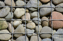 Gabion Wall Cages Stones Texture Background
