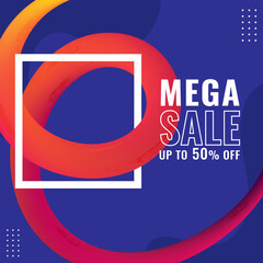 Wall Mural - up to 50% off for mega sale poster design with 3d fluid or blend gradient wavy.