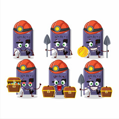 Sticker - miners matemathic book cute mascot character wearing helmet