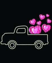 Happy Valentine's Day Love Truck Vector