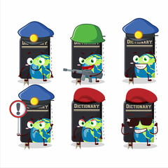 Wall Mural - A dedicated Police officer of dictionary book mascot design style