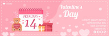 Happy Valentine's Day Cover Template Flat Design Illustration Editable Of Square Background For Social Media, Love Greeting Card Or Banner