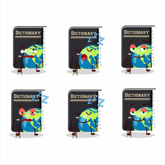 Poster - Cartoon character of dictionary book with sleepy expression