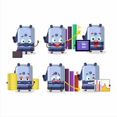 Wall Mural - Blue pencil sharpener table character designs as a trader investment mascot