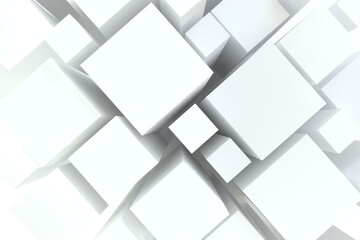Leinwandbilder - Light texture and background from many volumetric cubes at different levels