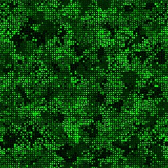 Canvas Print - green emerald halftones pixel clouds seamless pattern vector background texture