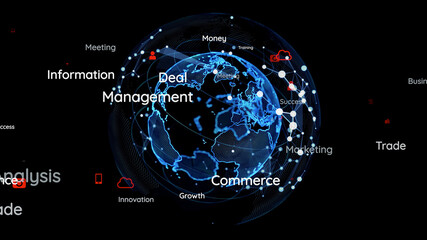 Wall Mural - Global communication network concept. Data analysis. Search engine optimization.