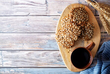 Healthy Rye Grain Cookies With Sunflower Seeds