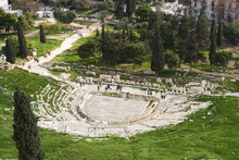 Theatre Of Dyonysus, The Main Theatre Of Ancient Athens. The Place Where The Ancient Greek Dramas First Played.