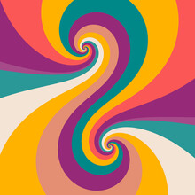 Twisting Groovy Sixties Spiral Candy Stripes