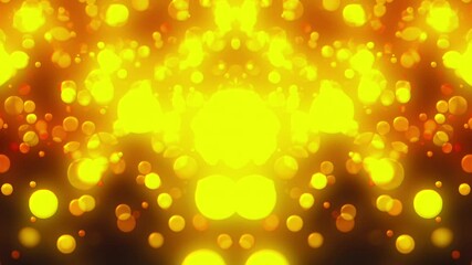 Poster - Christmas background with glittering gold circles bokeh, computer generated. 3d rendering