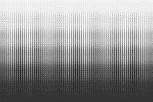 Black And White Gradient Halftone Background. Comics Style Vector Seamless Pattern.
