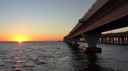 Wall Mural - Florida Tampa bay bridge at sunset 