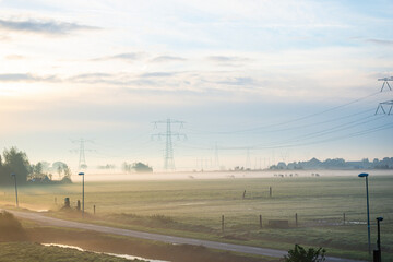 Sticker - Morning fog landscape