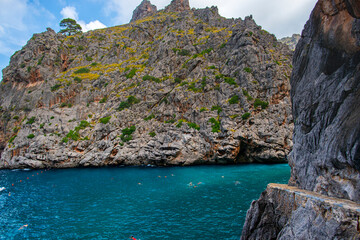 Sticker - Landscape in Mallorca Island, torres del pareis, Spain