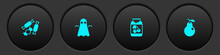 Set Candy, Ghost, Jam Jar And Pear Icon. Vector