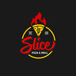 Slice pizza and grill logo inspiration