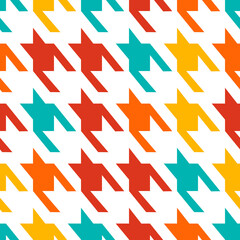 Poster - Colorful houndstooth pattern. Vector seamless minimal houndstooth design.