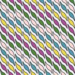 Poster - Diagonal colored petals. Vector decor with repeating shapes.