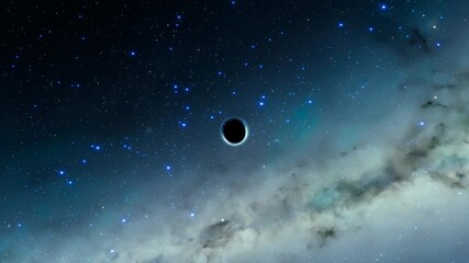 Wall Mural - A black hole in the middle of outer space absorbs nearest stars. Science.