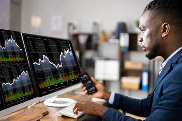 Poster - Stock Market Analyst At Office Desk