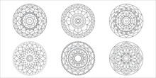 Mandalas. Coloring Pages For Children And Adults. Black And White Outline Drawing.