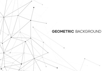 Vector concept with plexus line. Network background pattern. Abstract geometric structure with polygon and dot.