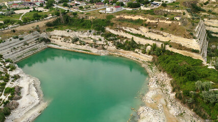 Wall Mural - Aerial view on Inkerman Lake Crimea.