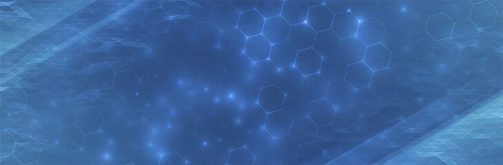 Aufkleber - Futuristic Hexagon background. Blue Hexagonal pattern. Modern vector illustration