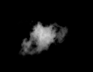 Wall Mural - White Cloud Isolated on Black Background. Good for Atmosphere Creation