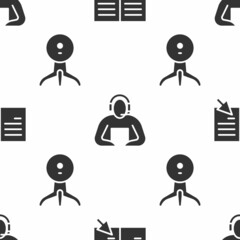 Aufkleber - Set Online book, Student and Web camera on seamless pattern. Vector