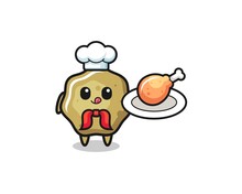 Loose Stools Fried Chicken Chef Cartoon Character