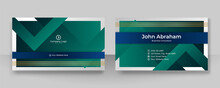 Elegant Modern Professional Blue Green Gold Design Business Card Template Background