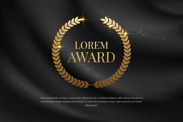 gold award laurel wreath. vector illustration